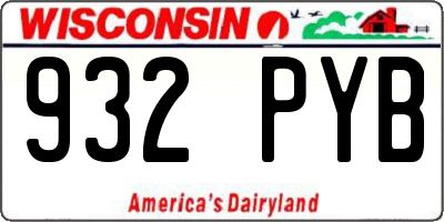 WI license plate 932PYB