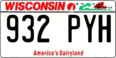 WI license plate 932PYH