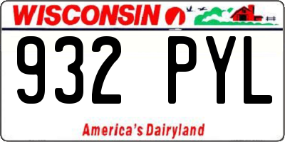 WI license plate 932PYL