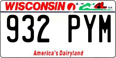 WI license plate 932PYM