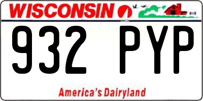 WI license plate 932PYP