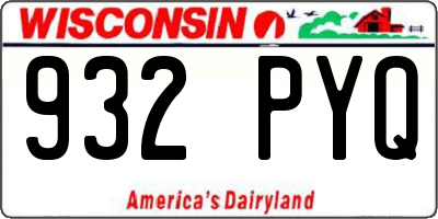 WI license plate 932PYQ