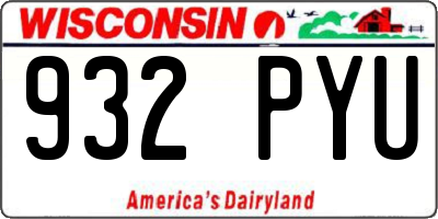 WI license plate 932PYU