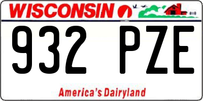 WI license plate 932PZE