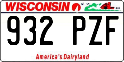 WI license plate 932PZF