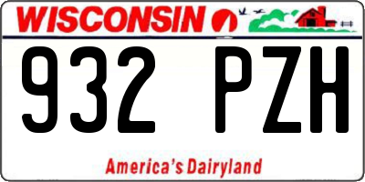 WI license plate 932PZH