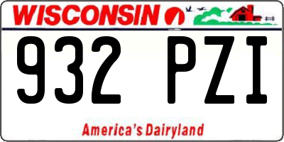 WI license plate 932PZI