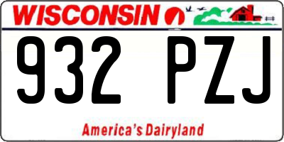 WI license plate 932PZJ