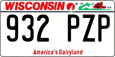 WI license plate 932PZP