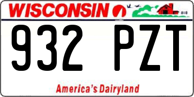 WI license plate 932PZT