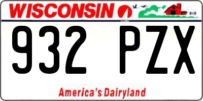 WI license plate 932PZX