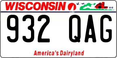 WI license plate 932QAG
