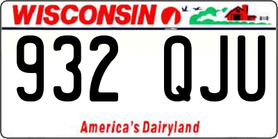 WI license plate 932QJU