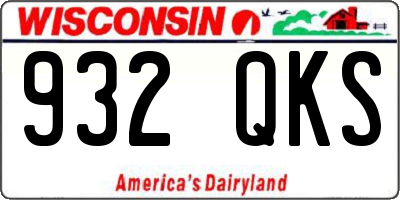 WI license plate 932QKS