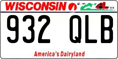 WI license plate 932QLB