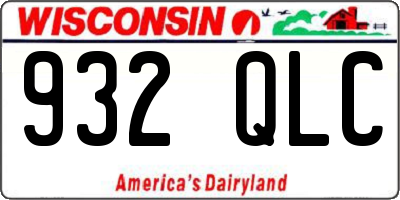 WI license plate 932QLC