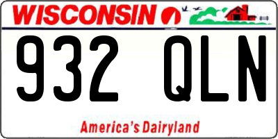 WI license plate 932QLN