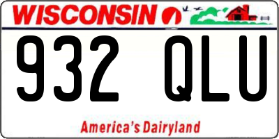 WI license plate 932QLU