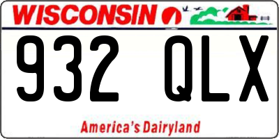 WI license plate 932QLX