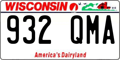 WI license plate 932QMA