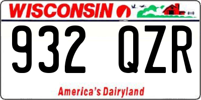WI license plate 932QZR