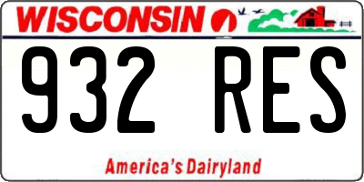 WI license plate 932RES