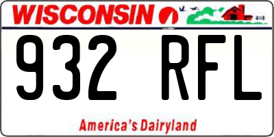 WI license plate 932RFL