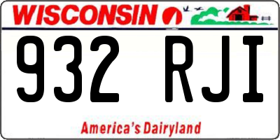 WI license plate 932RJI