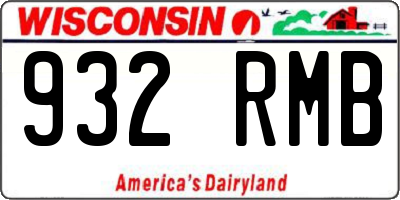 WI license plate 932RMB