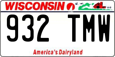 WI license plate 932TMW