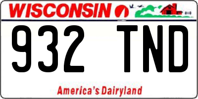 WI license plate 932TND