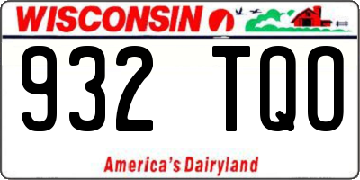 WI license plate 932TQO