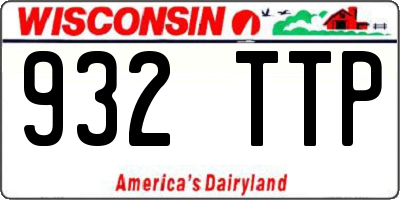 WI license plate 932TTP