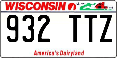 WI license plate 932TTZ