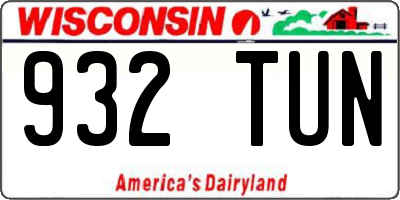 WI license plate 932TUN