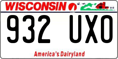 WI license plate 932UXO