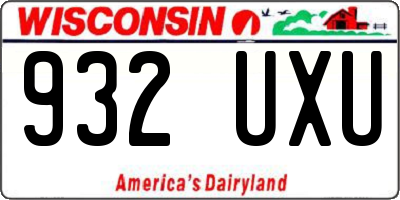 WI license plate 932UXU