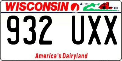 WI license plate 932UXX