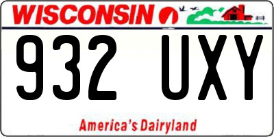 WI license plate 932UXY