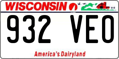 WI license plate 932VEO