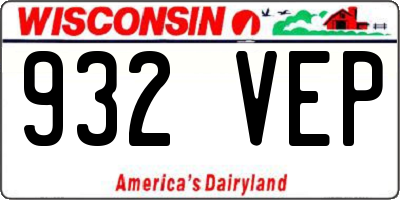 WI license plate 932VEP