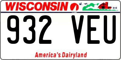 WI license plate 932VEU
