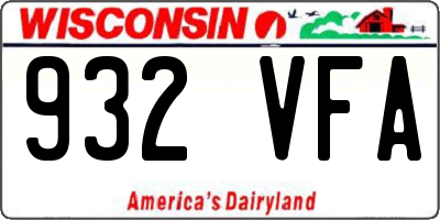 WI license plate 932VFA
