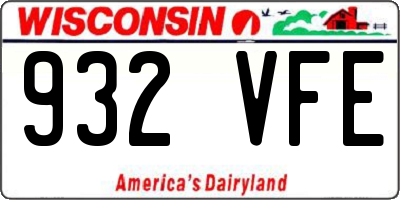 WI license plate 932VFE