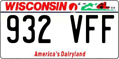 WI license plate 932VFF