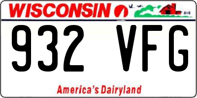 WI license plate 932VFG