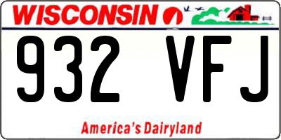 WI license plate 932VFJ