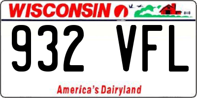 WI license plate 932VFL