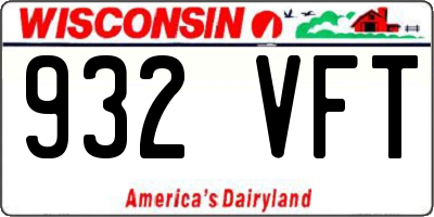 WI license plate 932VFT
