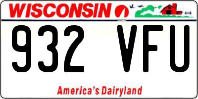WI license plate 932VFU